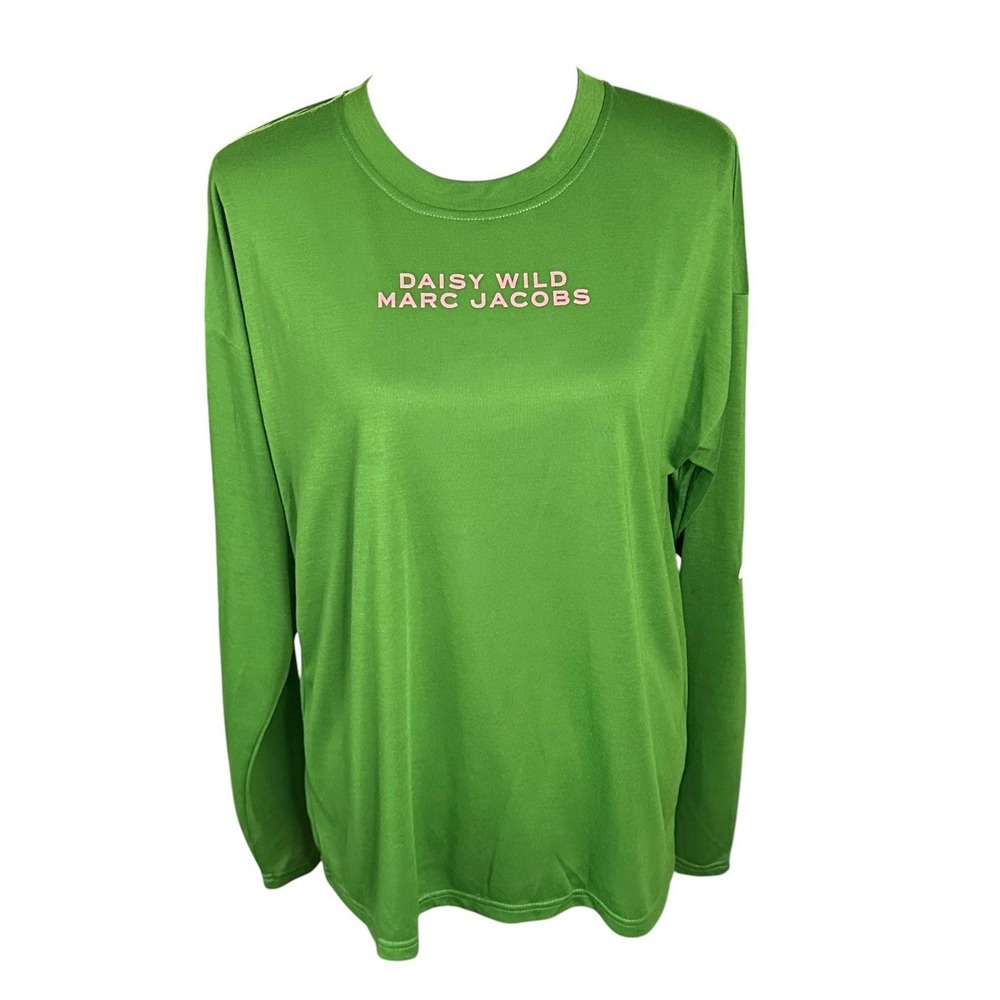 Marc Jacobs Daisy Wild Women's Size Large Green Cotton Long Sleeves Sweater